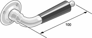 Dörrtrycke Låsbolaget nr 439 Nickel/svart trä - utan rosett image