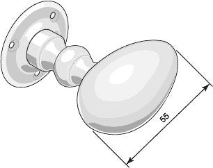 Dörrhandtag - Äggvred mässing image