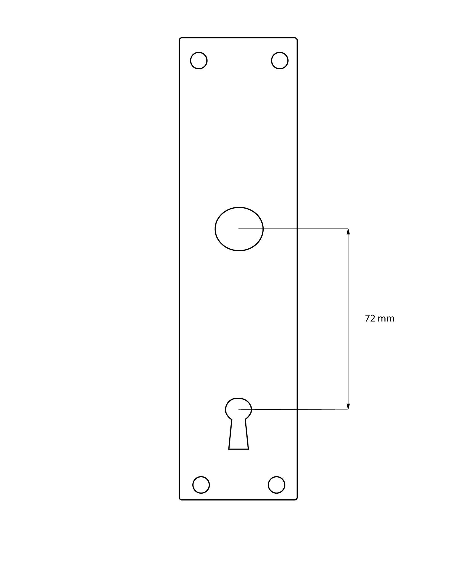 Dörrhandtag - Långskylt med trägrepp mässing image