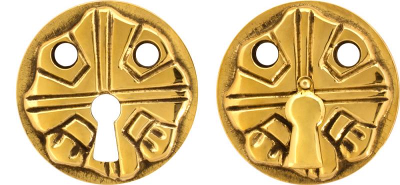 Schlüsselschild - 57 mm Messing, gemustert image