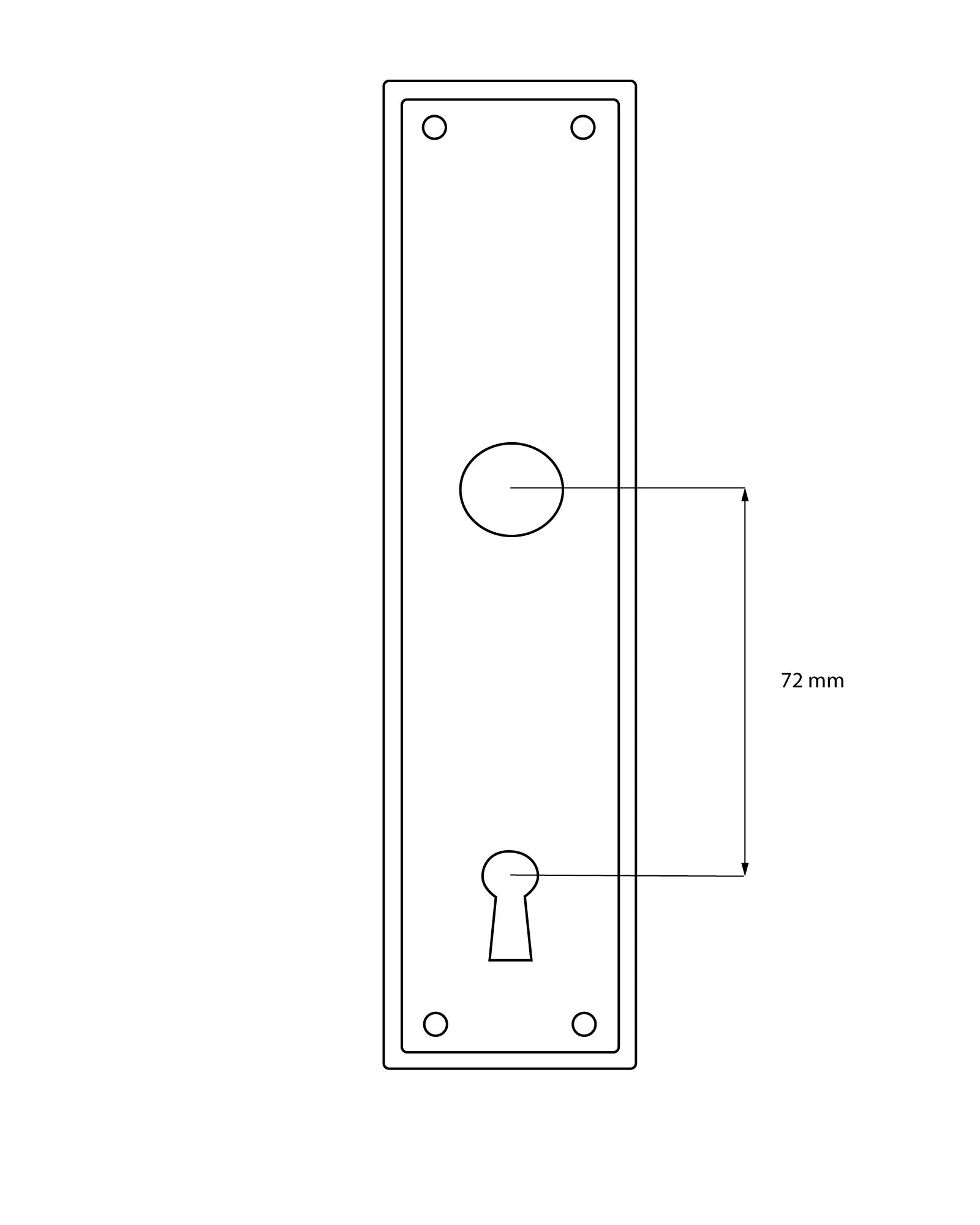 Dörrhandtag - Sandgjuten långskylt nickel image