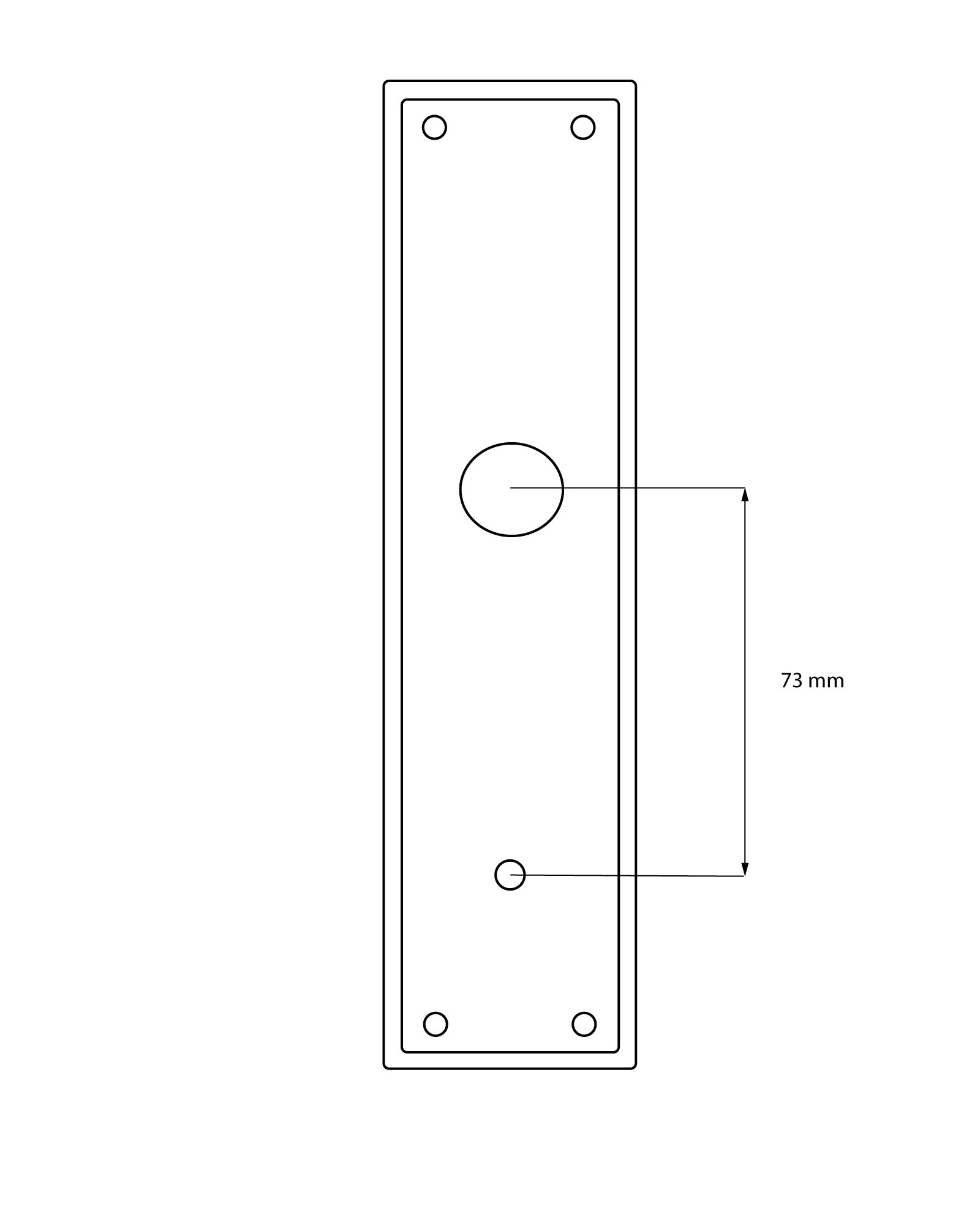 Långskylt WC - Rektangulär sandgjuten, mässing image