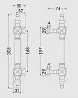 Dørgrb - dørhåndtag Slottsporten messing image