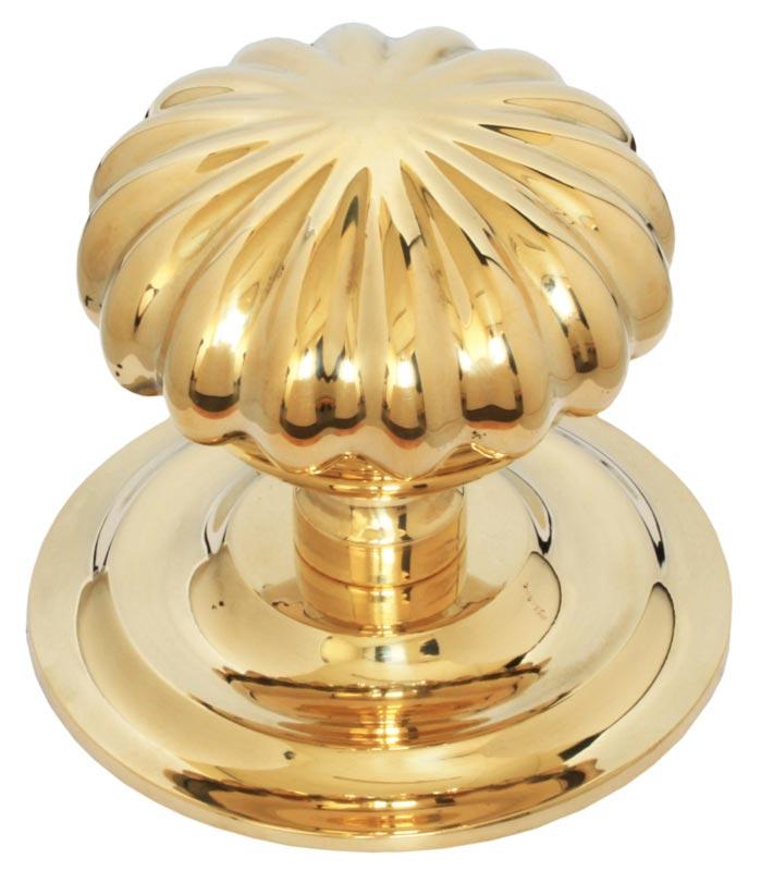 Greb - Dørknop, blomst, 85 mm, messing image