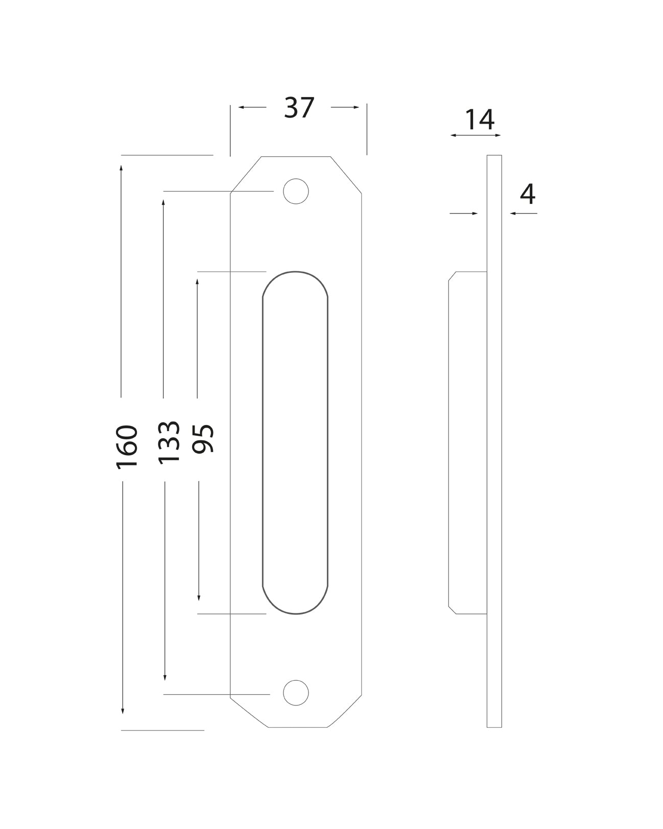 Sliding door handle - Linnéstaden brass 160x37 mm image