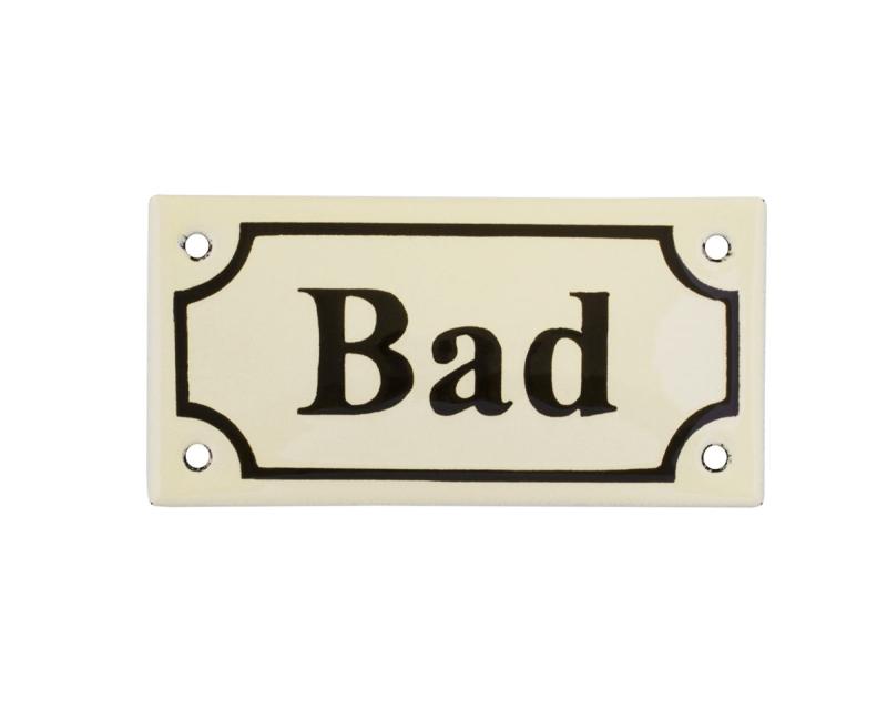 Enamel Door Sign - Bad White/Black image