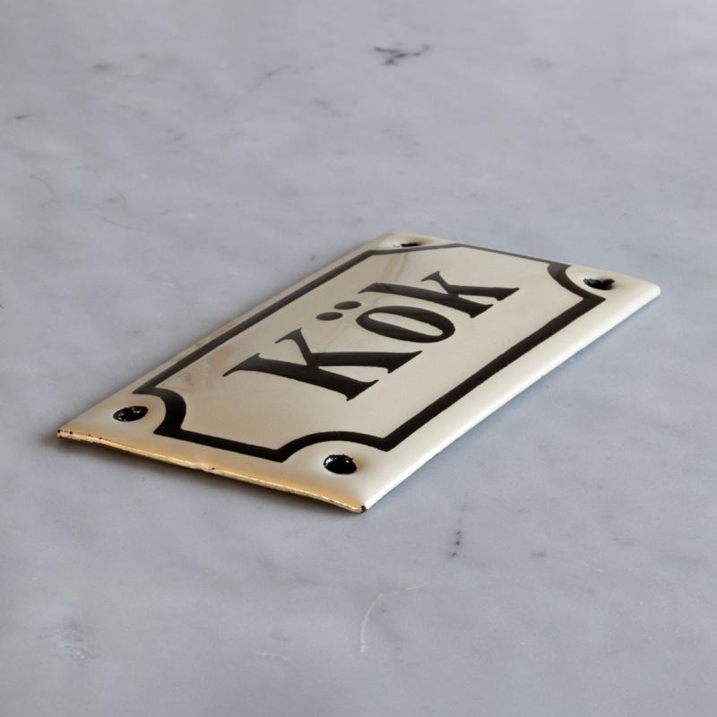 Enamel Door Sign - Kök White/Black image