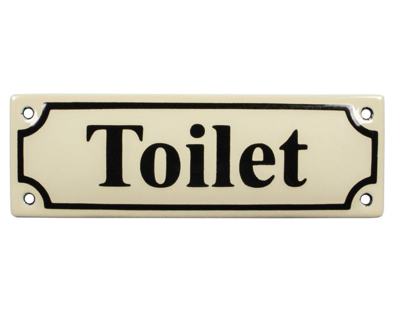 Enamel Door Sign - Toilet White/Black image