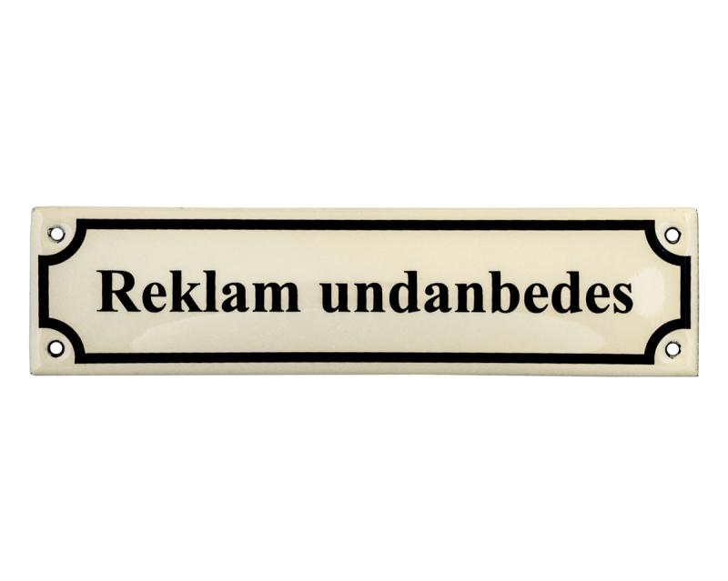 Enamel Door Sign - Reklam Undanbedes - White/Black image