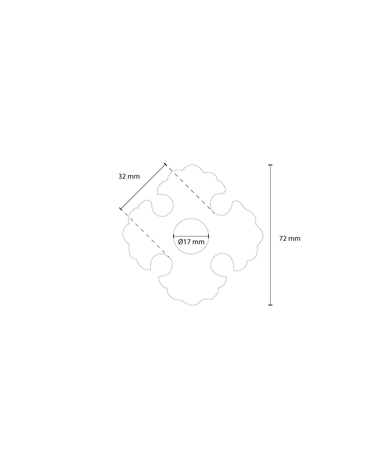 Tryckesbricka - Gjutjärn ornamenterad 72 mm image