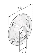 Door Handle Rosette - Næsman 493 brass thumbnail image