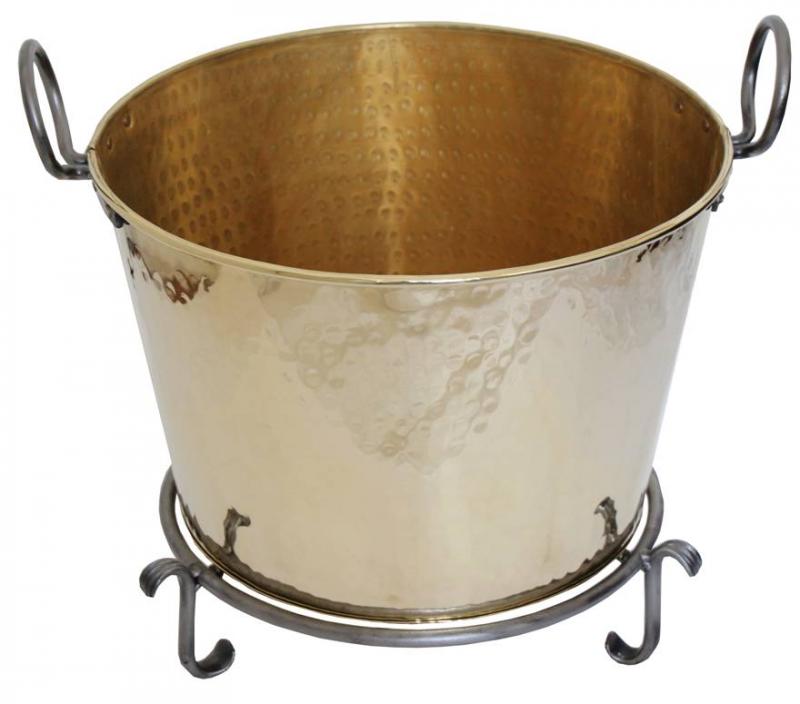 Vedkorg - Vedbalja mässing på fot image