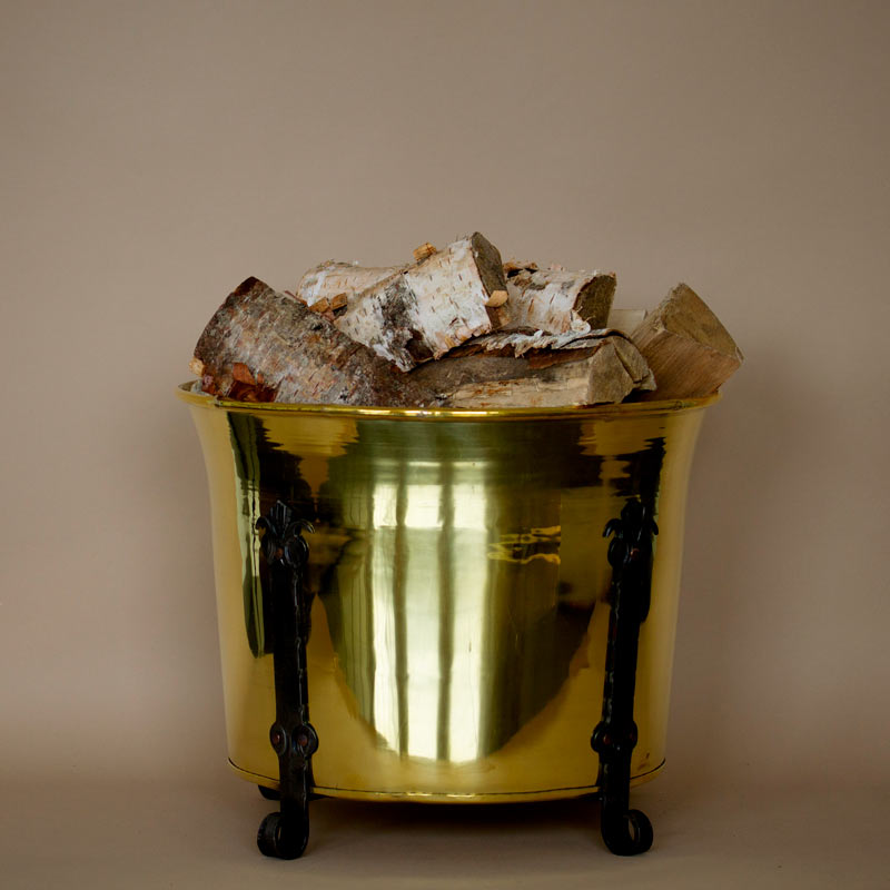 Log holder - Royal brass with base image