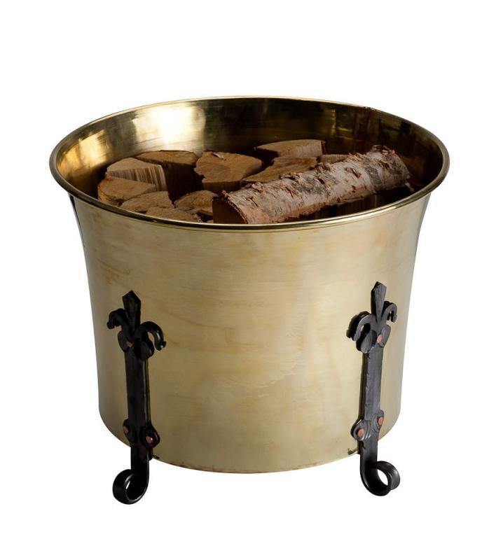 Log holder - Royal brass with base image