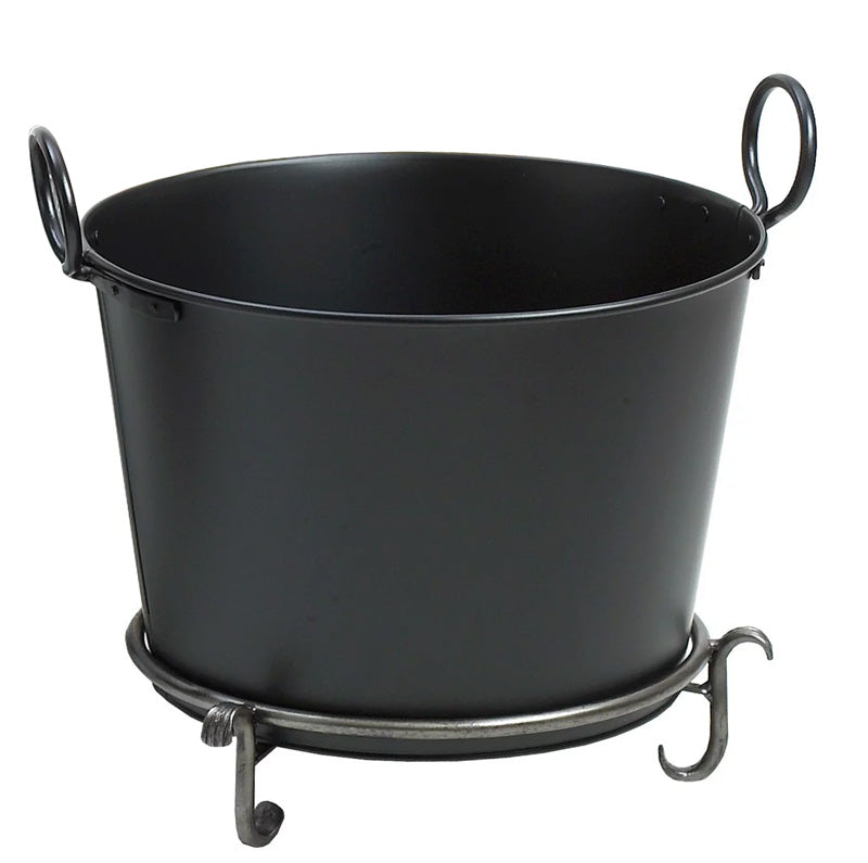 Vedkorg - Vedbalja svart på fot image