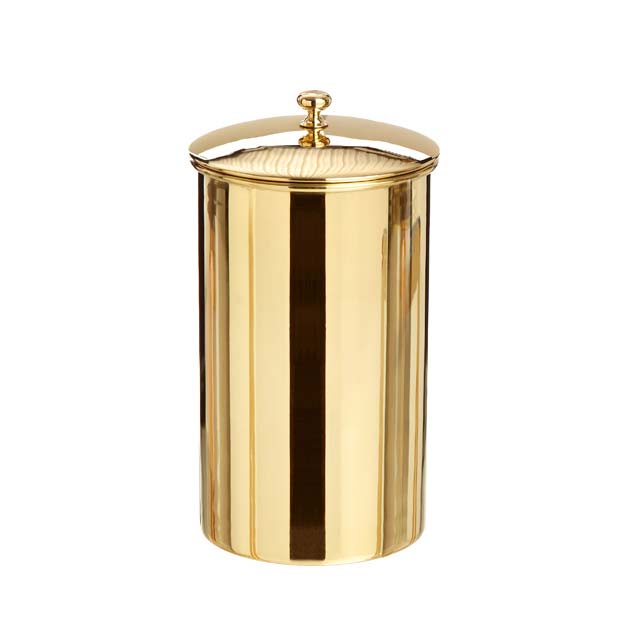 Tin with lid - Brass (for fire-lighters etc.) image