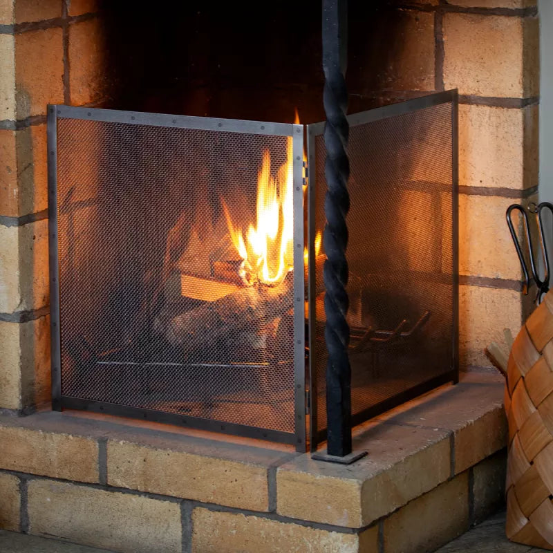 Fire Guard Wrought Iron - For Corner Fireplace image