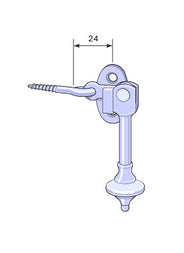 Vindushaspe - Næsman 1332 messing, kort/sløyfe thumbnail image
