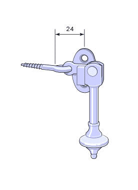 Vindueslås - Næsman 1332, nikkel, kort/løkke image