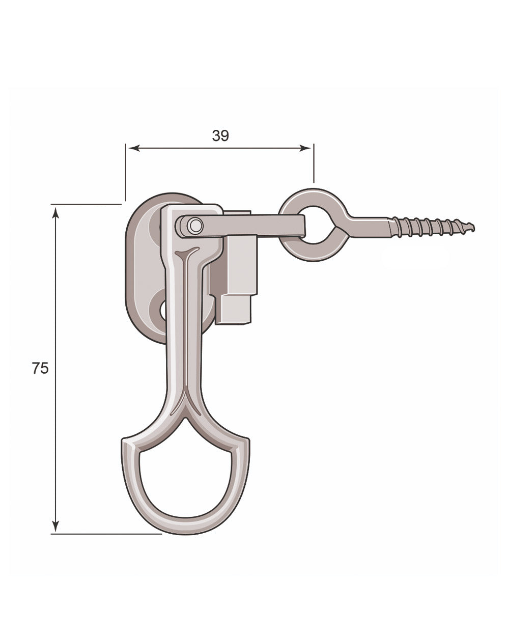 Fönsterlås - Priorverken 138 nickel image