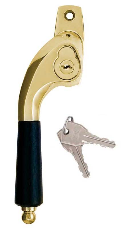 Lockable Espagnolette Handle - Låsbolaget Bent Brass image