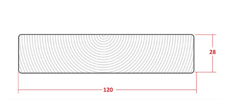 Kernefyrplanke - 28 x 120 mm - Længde 4,2 m image