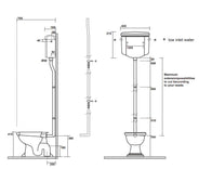 WC - Camden High-Level Toilet Bronze, Wall-Mounted Cistern & Seat thumbnail image