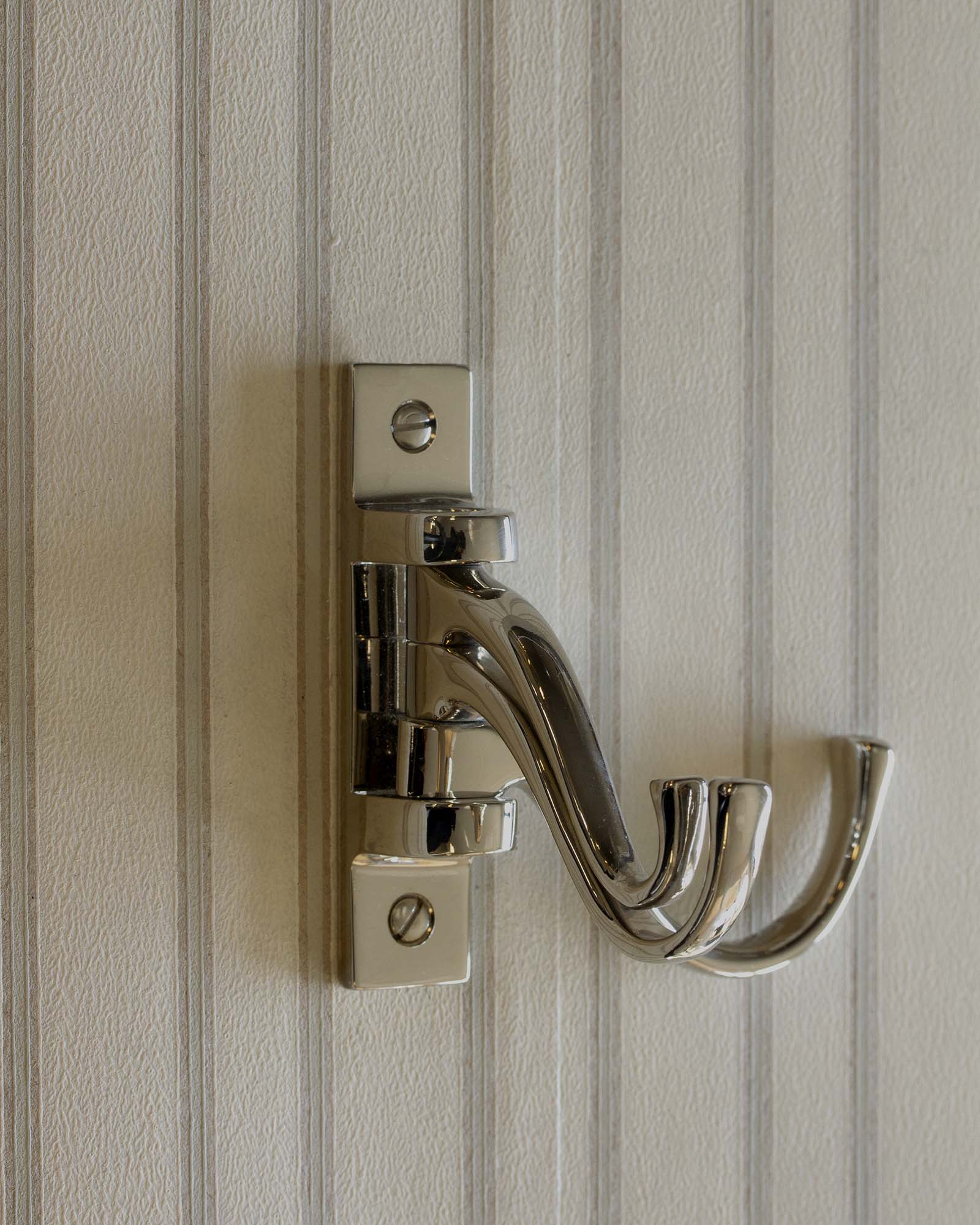 Coat hook - 3-arm swivel hanger nickel image