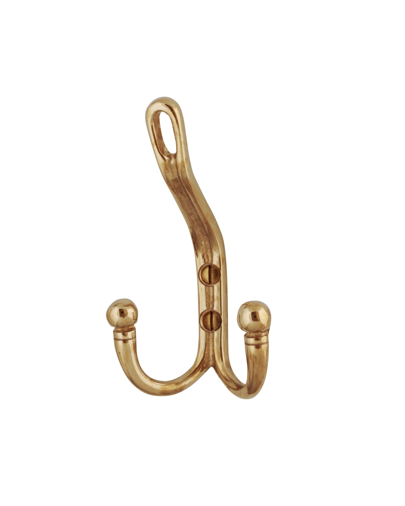 Coat hook - Double hat hook brass image