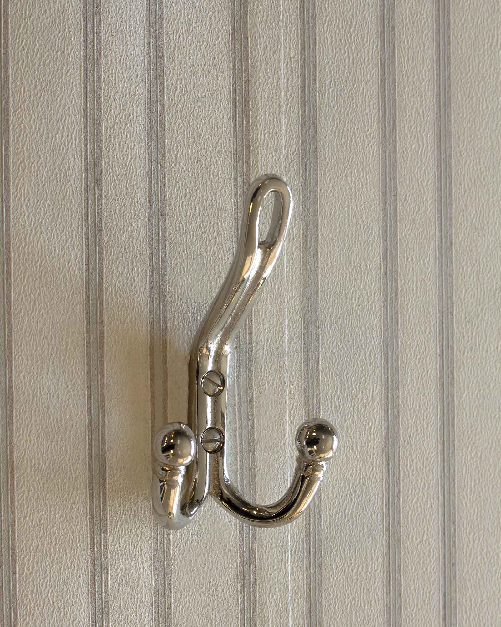 Coat hook - Double hat hook nickel image