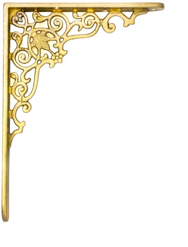Shelf bracket - Ornament brass 200 x 150 mm image