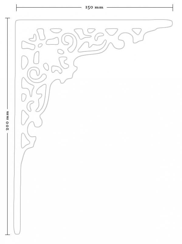 Shelf bracket - Ornament brass 200 x 150 mm image