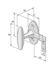 Skabs og vinduesgreb Låsbolaget 676 messing thumbnail image