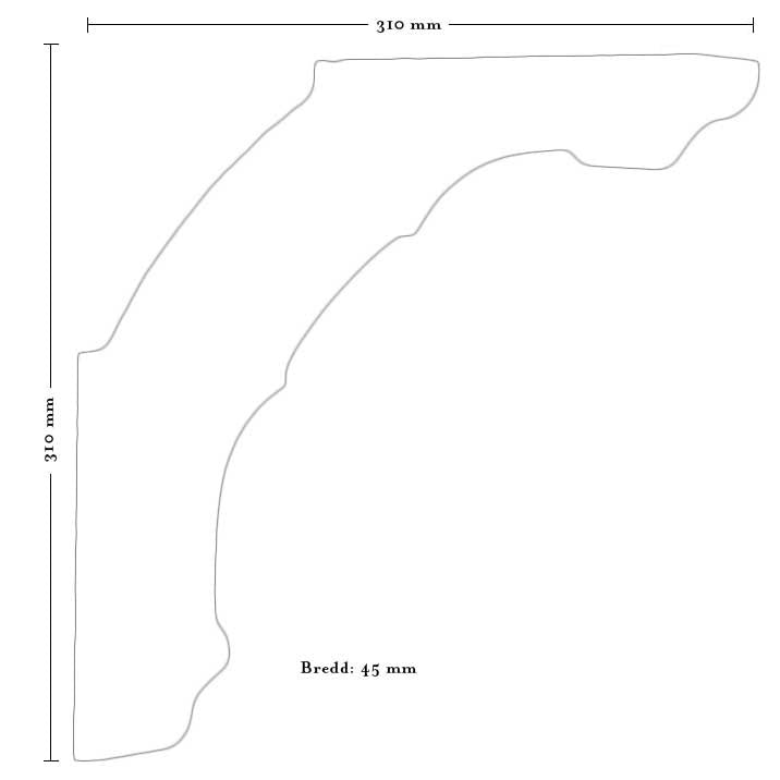 Gammeldags hyldeknægt træ - Marstrand stort beslag image