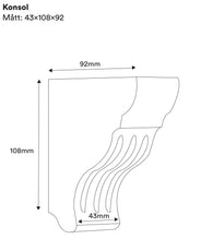 Gammeldags hylleknekt tre - Gullholmen liten konsoll thumbnail image