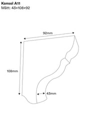 Gammeldags hyldekonsol træ - Gullholmen lille konsol thumbnail image