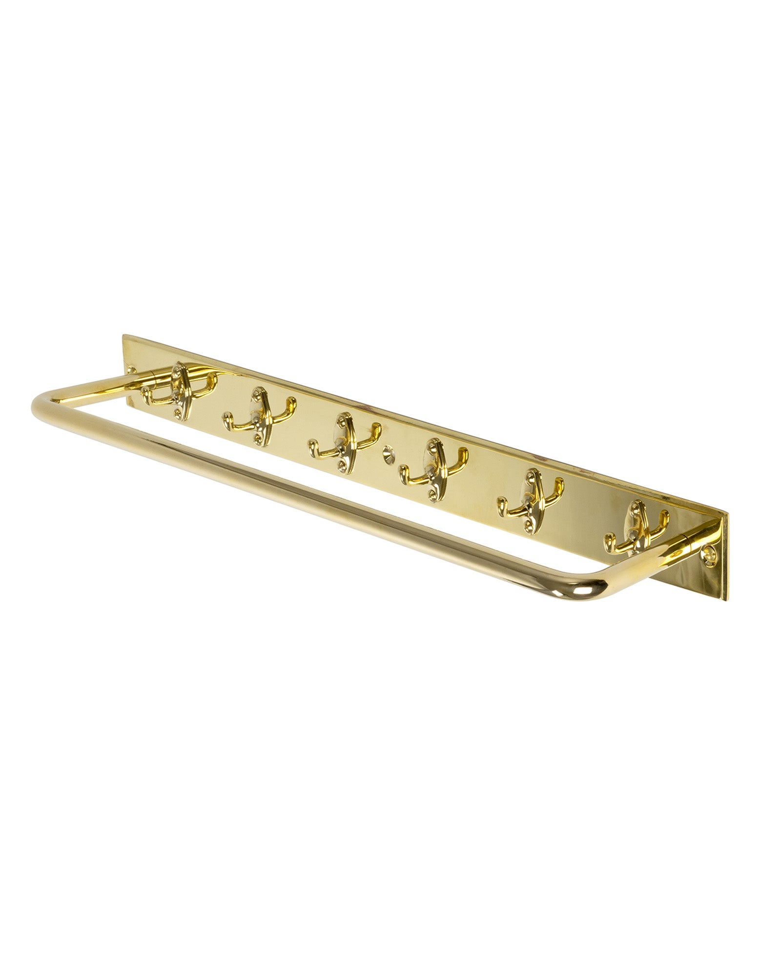 Hook Rack with Rail – Brass image