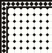 Oktagonklinker - 10x10 cm Vit/Svart - Winckelmans Granitklinker thumbnail image