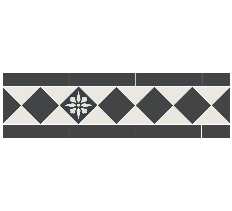 Tile Border - Glasgow Ii Black/White - Black NOI/Super White BAS image