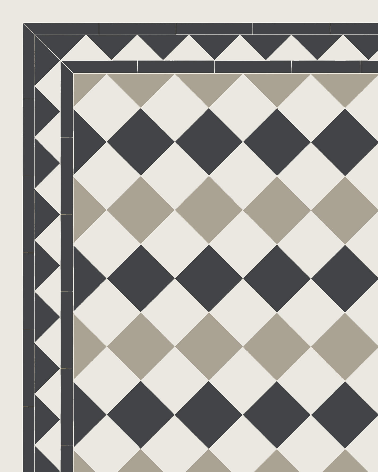 Klinker – Birmingham 15 x 15 cm Hvit/Svart/Lyse Grå  image