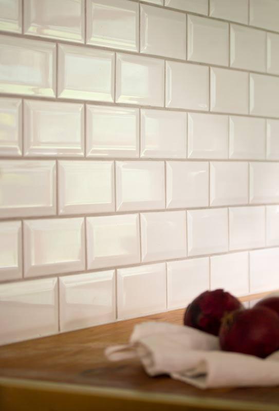 Flis Victoria - Fasettkant 7,5 x 15 cm hvit, blank image