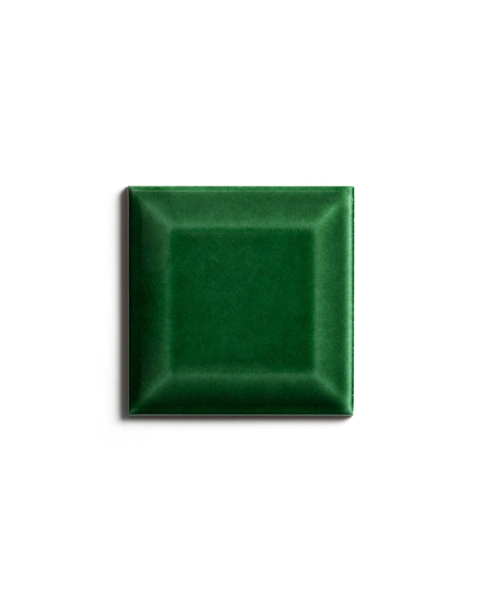 Flise, Victoria - Facetkant, 7,5 x 7,5 cm, flaskegrøn image