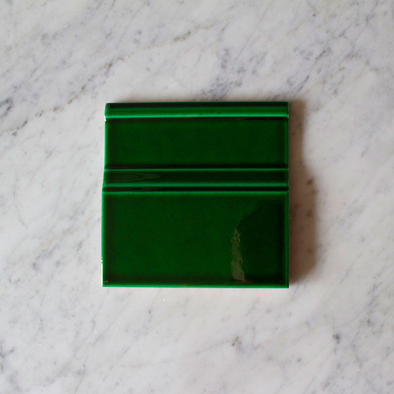 Flise, Victoria - Gulvsokkel, 15 x 15 cm, flaskegrøn image