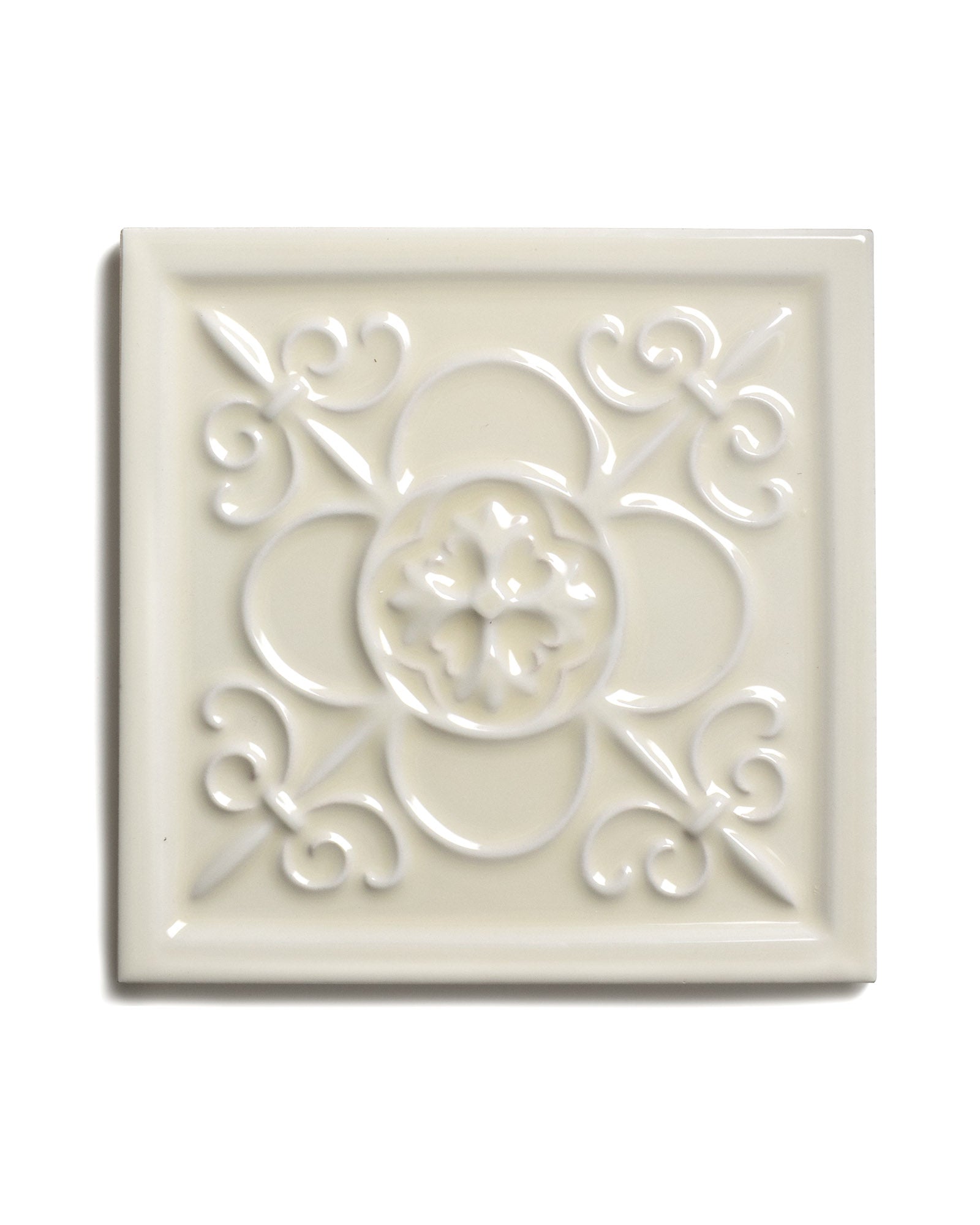 York Tile – Relief Decorative Tile 14.8 x 14.8 cm (5.83 x 5.83 in.), Almond image