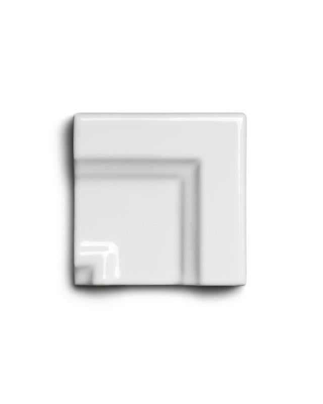 Kakel Victoria - Ramhörn till bröstlist 7,5 x 15 cm - vit, blank image