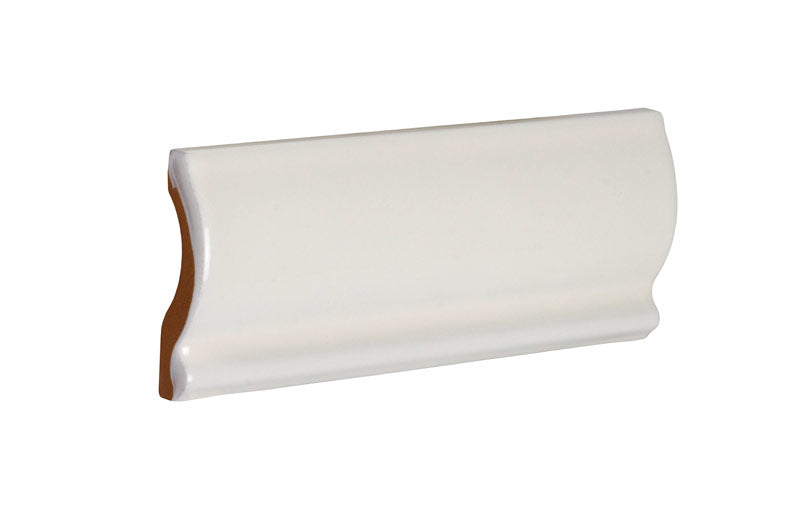 Flise Mayfair - Elfenbenshvid Brystliste 5 x 13 cm Blank, Let Bølget image