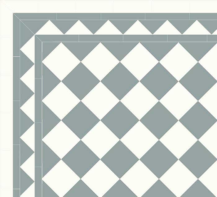 Klinker - Schackrutigt 15x15 cm Gråblå/Vit - Winckelmans Granitklinker image