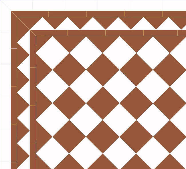 Klinker - Schackrutigt 15x15 cm Havana/Vit - Winckelmans Granitklinker image