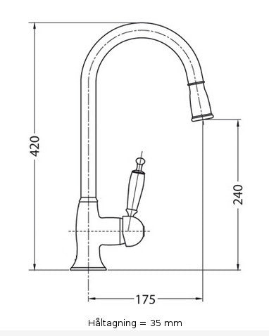 Kitchen Faucet - Oxford bronze with wood handle & hand shower image