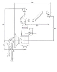 Köksblandare - Herbeau Dedion mässing/koppar/porslin thumbnail image